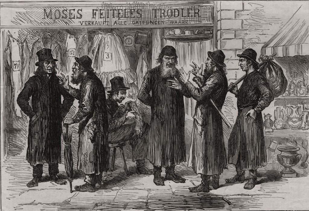 Polish Jews in the ghetto at Vienna. Austria 1873 old antique print picture